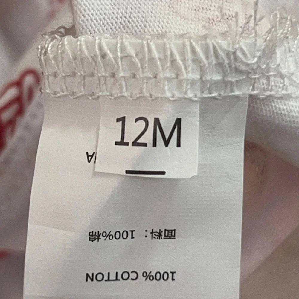 Tulones Unisex 12M White Red Logo Print Short Sleeve Bodysuit New